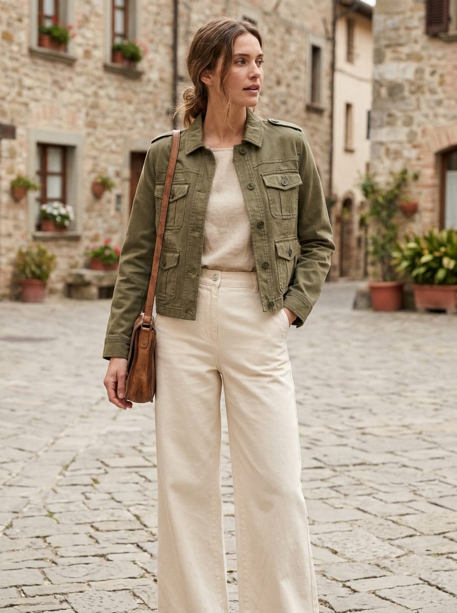 Cropped Utility Jacket - Herbstjacke Damen 2026